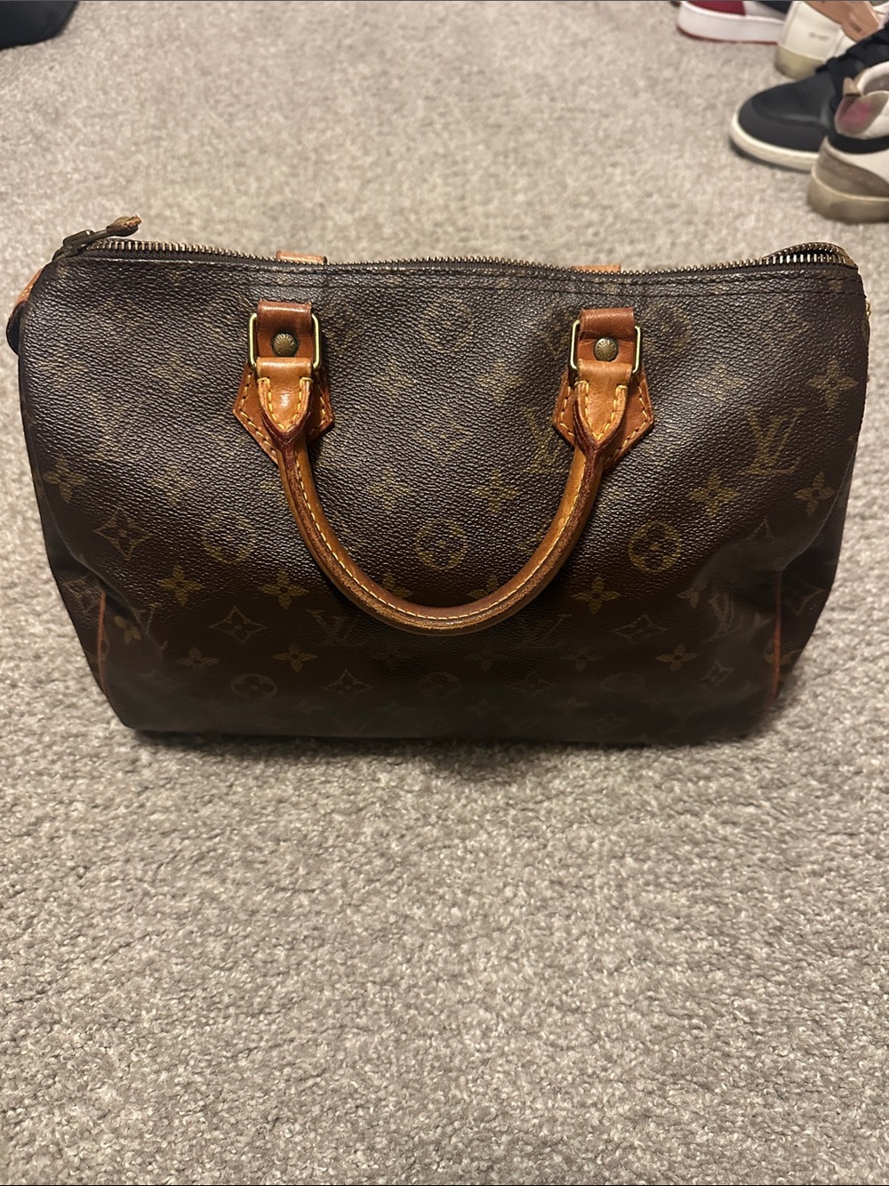 Louis Vuitton Monogram Canvas Top-Handle Satchel in Brown and Tan speedy 30